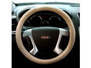 ABN Beige PVC Leather Steering Wheel Cover Universal Fit 15 Inch Wrap Detail