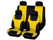 ABN Car Seat Covers Black Yellow 8PC Universal Fit Cloth fits Car Truck SUVs