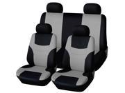 ABN Car Seat Covers Black Grey 8PC Universal Fit Cloth fits Car Truck SUVs