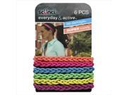Scunci Active No Damage Hair Elastics Assorted 6 Count Pack Of 3