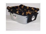 FidoRido Products FRG1BLB S Gray One Seater with Light Weight Fleece in Black with Tan Dog Bones and Small Harness