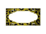 Smart Blonde LP 7366 Yellow Black Cheetah Scallop Print Oil Rubbed Metal Novelty License Plate