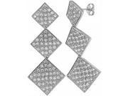 Doma Jewellery DJS01926 Sterling Silver Rhodium Plated Earring with CZ 45mm Height