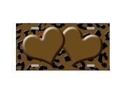Smart Blonde LP 4538 Brown Black Cheetah With Brown Center Hearts Metal Novelty License Plate