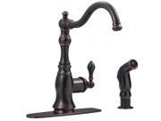 Ultra Faucets UF11245 Bronze Single Handle Kitchen Faucet With Side Spray