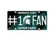 Rico LP 5547 Michigan State Fan Deluxe Metal Novelty License Plate