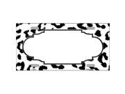 Smart Blonde LP 4544 White Black Cheetah Print With Scallop Metal Novelty License Plate