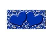 Smart Blonde LP 4635 Blue White Damask Print With Center Hearts Metal Novelty License Plate