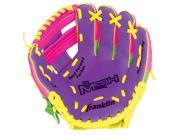 Franklin Sports 22804 9.5 in. Teeball Meshtek Gloves Purple Pink Yellow Right Handed