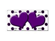 Smart Blonde LP 6983 Purple White Dots Hearts Oil Rubbed Metal Novelty License Plate