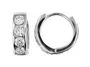 Doma Jewellery DJS02320 Sterling Silver Rhodium Plated Hoop Earring with CZ