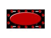 Smart Blonde LP 1540 Red Black Polka Dot Print With Red Center Oval Metal Novelty License Plate