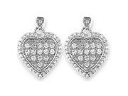 Doma Jewellery DJS02243 Sterling Silver Rhodium Plated Heart Earring with CZ
