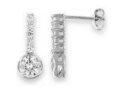Doma Jewellery DJS02130 Sterling Silver Rhodium Plated Earring with CZ