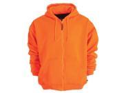 Berne Apparel SZ101 40R440 Large Regular Original Hooded Sweatshirt Thermal Lined Black Orange