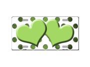 Smart Blonde LP 6986 Lime Green White Dots Hearts Oil Rubbed Metal Novelty License Plate