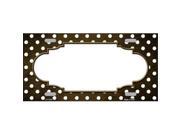 Smart Blonde LP 7416 Brown White Small Dots Scallop Print Oil Rubbed Metal Novelty License Plate