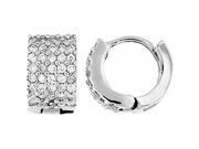 Doma Jewellery DJS02327 Sterling Silver Rhodium Plated Huggy Earring with CZ 7.5mm Wide