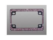 Valor LPF2TK030PNK Double Row Black Metal Motorcycle Frame with Pink Crystals