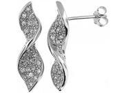 Doma Jewellery DJS01912 Sterling Silver Rhodium Plated Earring With CZ 24mm Height