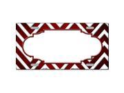 Smart Blonde LP 7088 Red White Chevron Scallop Print Oil Rubbed Metal Novelty License Plate
