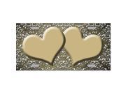 Smart Blonde LP 7315 Gold White Damask Hearts Print Oil Rubbed Metal Novelty License Plate