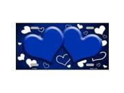Smart Blonde LP 7620 Blue White Love Print Hearts Oil Rubbed Metal Novelty License Plate