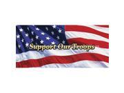 ClearVue Graphics Window Graphic 30x65 US Flag 2 Support Our Troops PAT 025 30 65