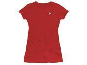 Trevco Star Trek Engineering Uniform Short Sleeve Junior Sheer Tee Red Small