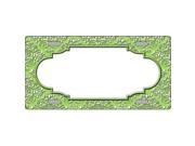 Smart Blonde LP 4658 Lime Green White Damask Print with Center Scalloped Metal Novelty License Plate