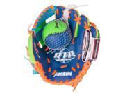 Franklin Sports 22812L Sports 9.5 in. Teeball Glove Blue Lime Orange Left Handed Thrower with Ball