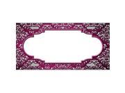 Smart Blonde LP 7318 Pink White Damask Scallop Print Oil Rubbed Metal Novelty License Plate