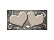 Smart Blonde LP 7764 Tan White Owl Hearts Oil Rubbed Metal Novelty License Plate