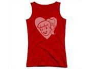 Archie Comics Betty Hearts Juniors Tank Top Red Medium