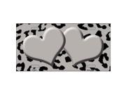 Smart Blonde LP 4536 Grey Black Cheetah With Gray Center Hearts Metal Novelty License Plate