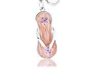 Alexander Kalifano SKC 103 Pink Slippers with Pink Stone Keychain Made with Swarovski Crystals
