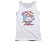 Trevco Dexters Laboratory Quickly Juniors Tank Top White Large