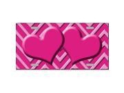 Smart Blonde LP 4966 Pink Light Pink Heart Chevron Monochromatic Metal Novelty License Plate