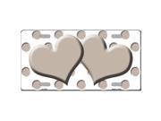Smart Blonde LP 4251 Tan White Polka Dot Print With Tan Centered Hearts Novelty License Plate