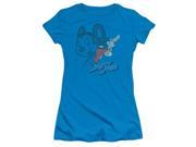 Trevco Mighty Mouse Double Mouse Short Sleeve Junior Sheer Tee Turquoise Large