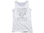 Trevco Johnny Bravo Bravo Style Juniors Tank Top White Medium