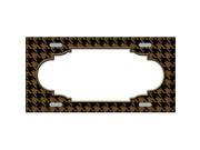 Smart Blonde LP 4597 Brown Black Houndstooth With Scallop Center Metal Novelty License Plate