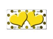 Smart Blonde LP 6979 Yellow White Dots Hearts Oil Rubbed Metal Novelty License Plate