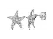 Doma Jewellery DJS01817 Sterling Silver Starfish Earring with Round CZ