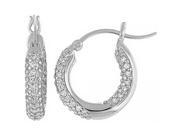 Doma Jewellery DJS02333 Sterling Silver Rhodium Plated Earring with CZ Huggy