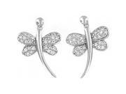 Doma Jewellery DJS02077 Sterling Silver Rhodium Plated Earrings with CZ 22mm Height