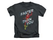 Trevco Dc Faster Than You Short Sleeve Juvenile 18 1 Tee Charcoal Medium 5 6