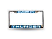 Oklahoma City Thunder Laser Cut Chrome License Plate Frame Blue