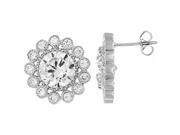 Doma Jewellery DJS01976 Sterling Silver Rhodium Plated Earring with CZ 17mm Diameter