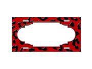 Smart Blonde LP 4550 Red Black Cheetah Print With Scallop Metal Novelty License Plate